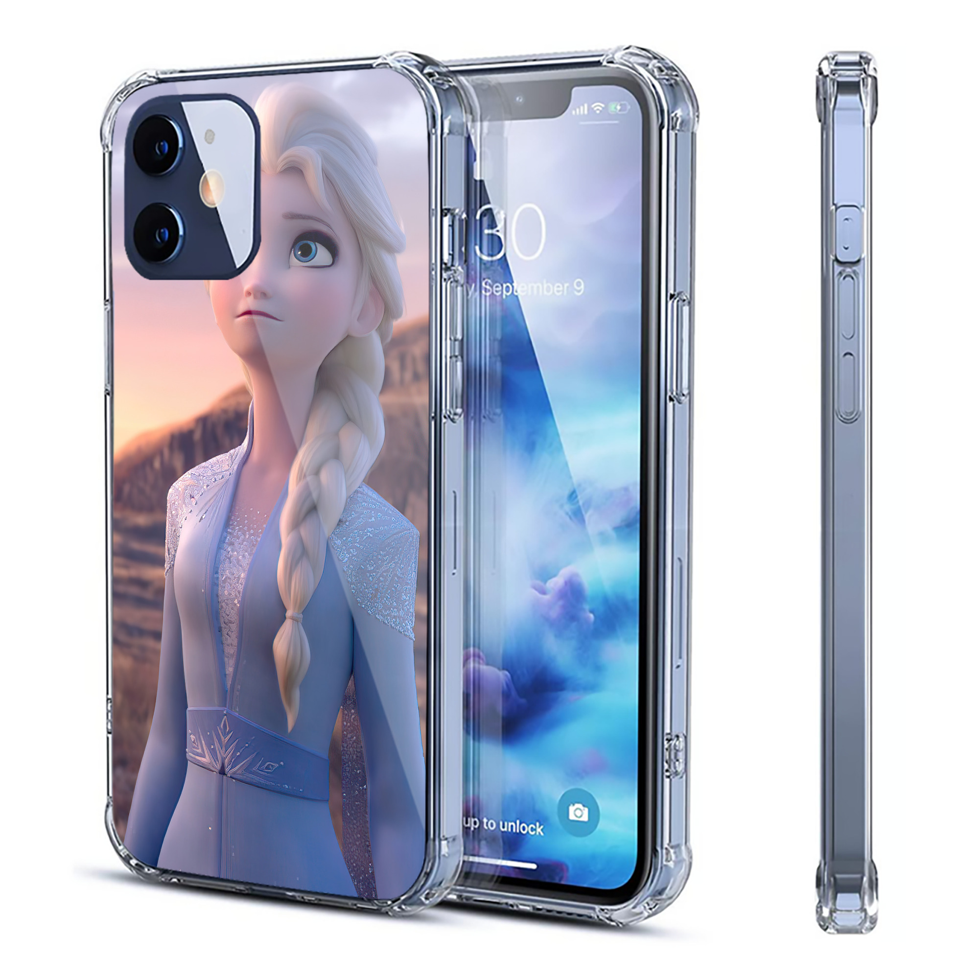 （画像用） アナと雪の女王 アンナ エルサ Frozen Anna Elsa 【iPhone 12シリーズ対応】透明スマホケース（クリアソフトケース）